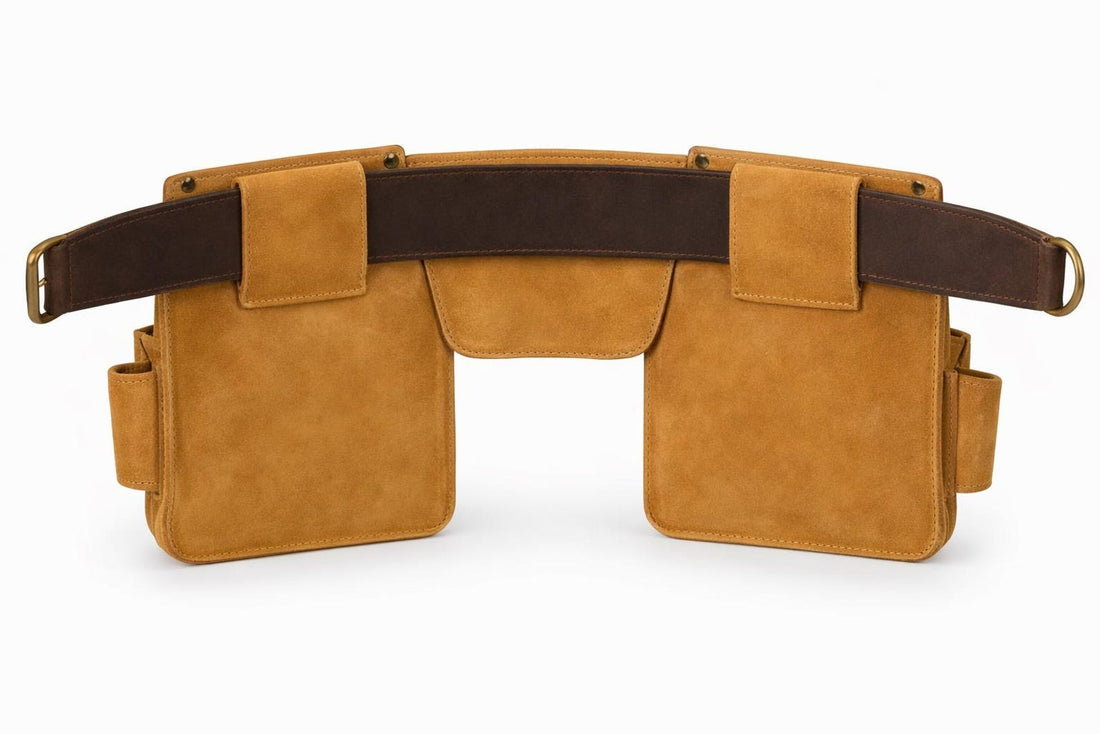 Handcrafted Leather Carpenter Belt  Durable Tool Pouch Organizer