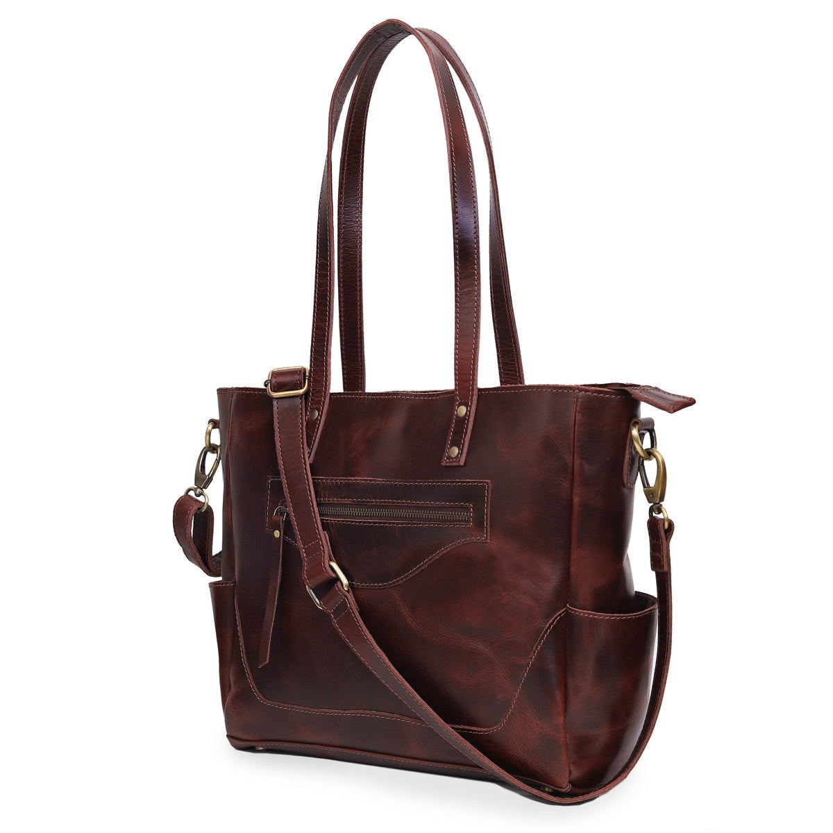 marilyn buffalo leather laptop tote bag