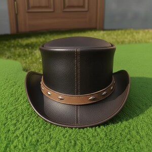 Handmade Leather Top Hat Western Steampunk Gothic Festival Wear