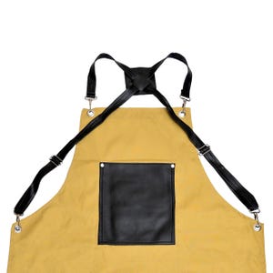 Personalized Chef Apron Cotton Blend Cross Back Straps Tool Pockets