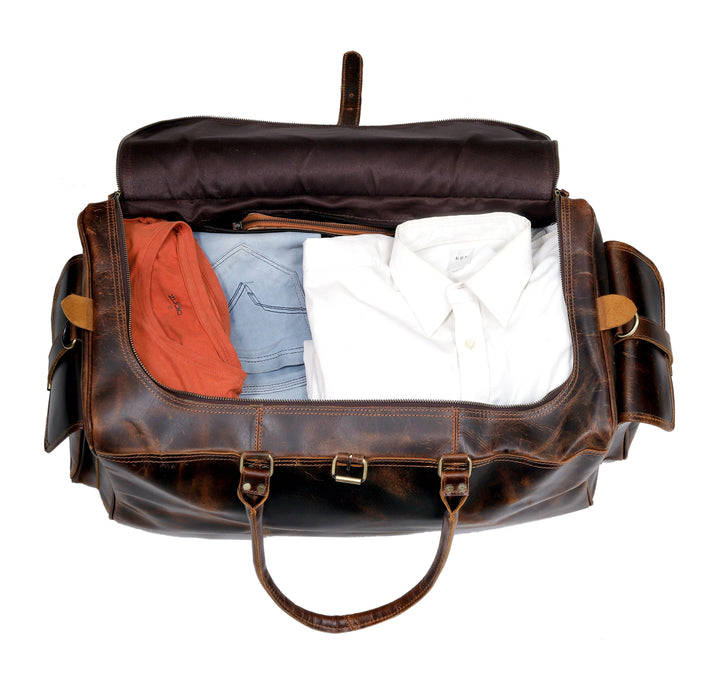 BRAZILIA BUFFALO LEATHER TRAVEL DUFFEL BAG  22 INCH