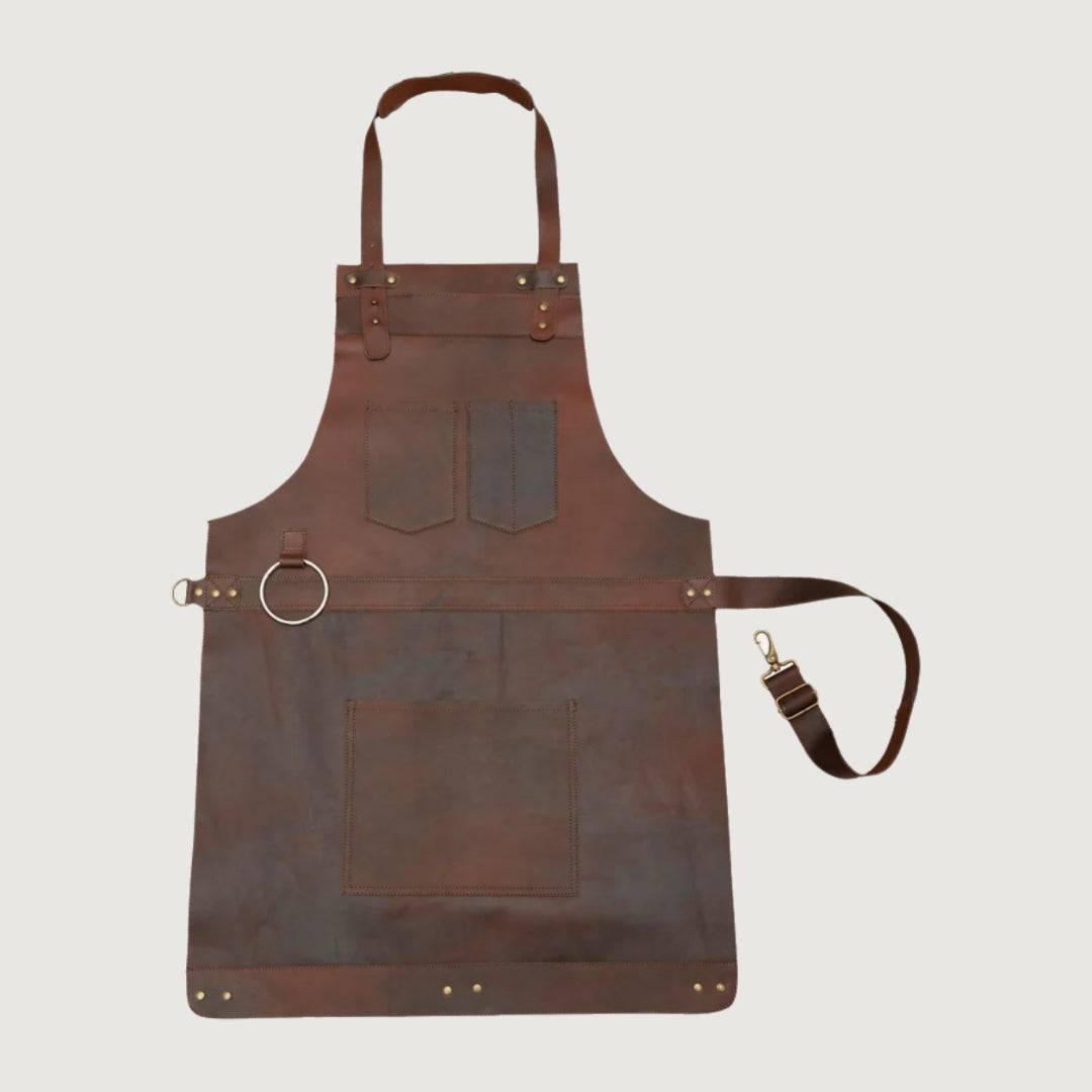 The Bristol Classic Dark Brown Full Grain Leather Apron