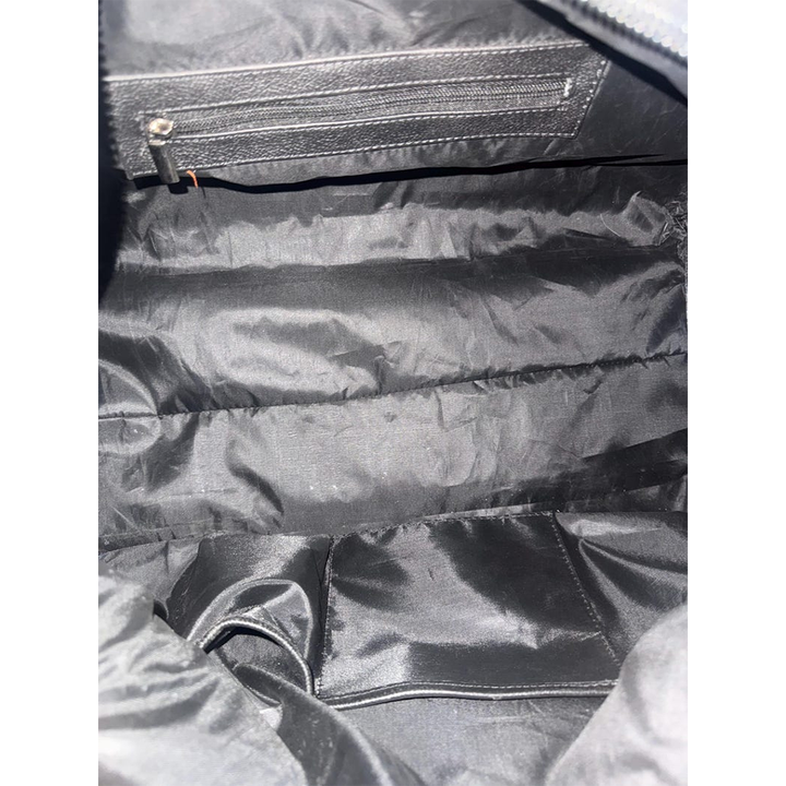 HairOn Cowhide Brown and white Duffle Bag  Handmade Leather Weekender3