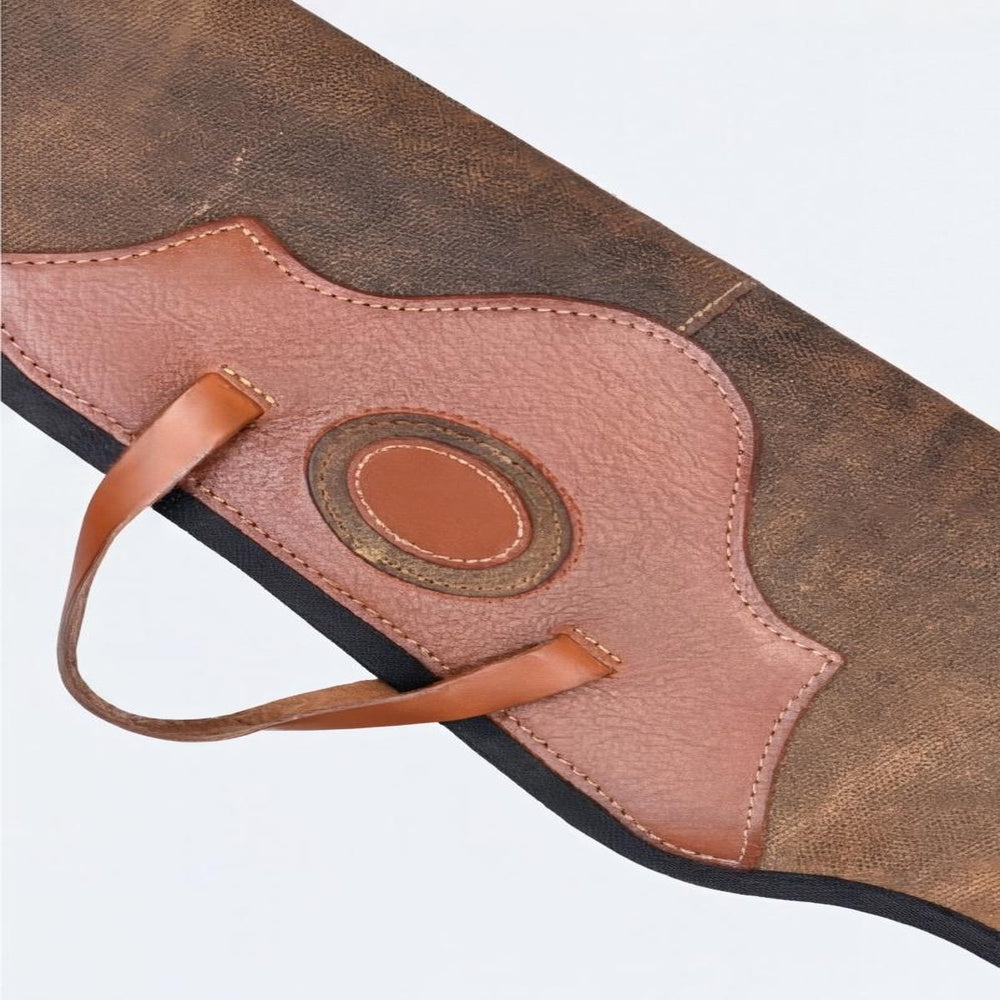 Premium Leather Scoped Rifle Case  Soft Padded Hunting Sleeve