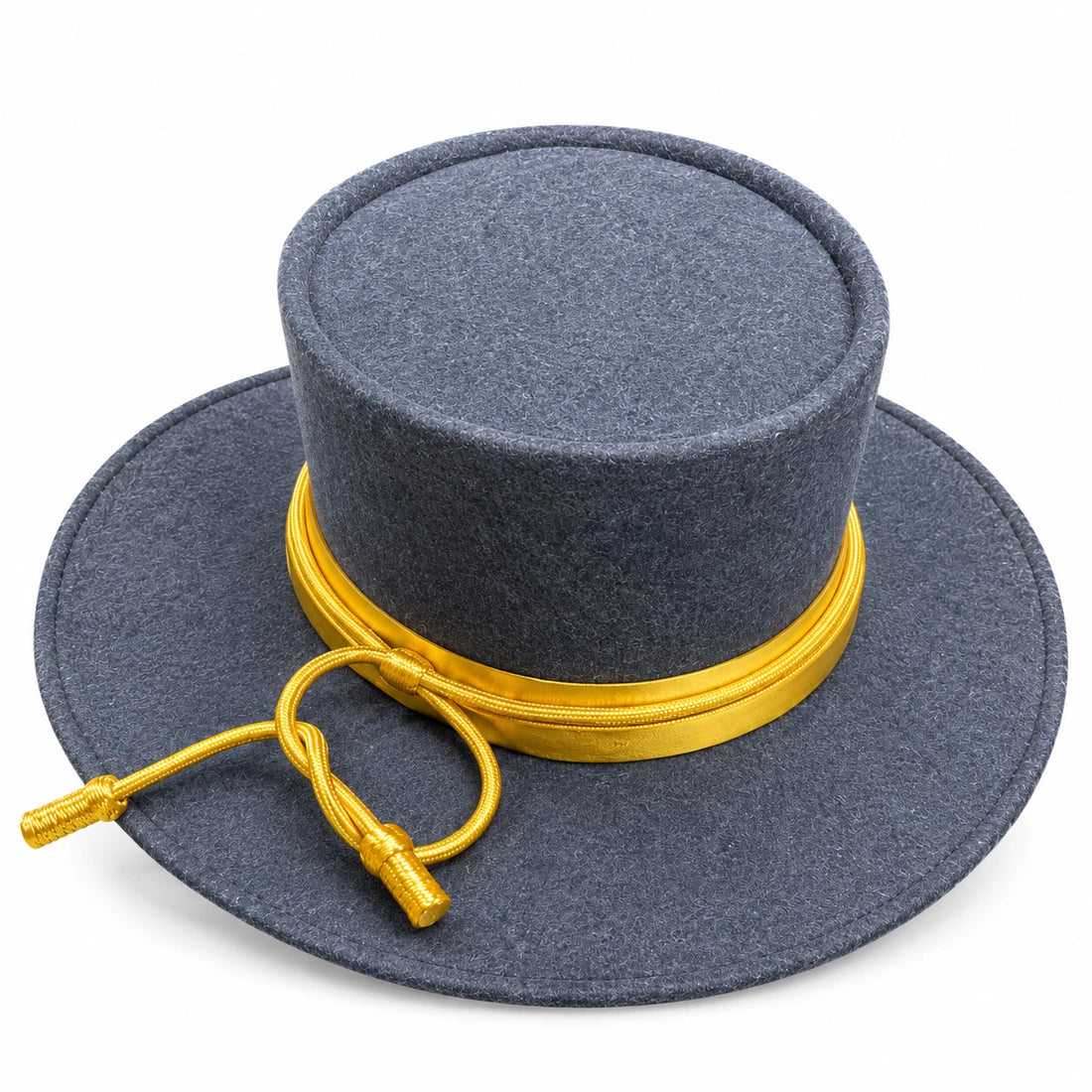 Handmade Wool Top Hat Gold Braid Cord Military Officer Ringmaster Costume