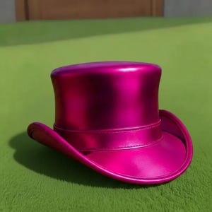 Handmade Metallic Pink Steampunk Top Hat Victorian Mad Hatter Festival Cosplay Hat