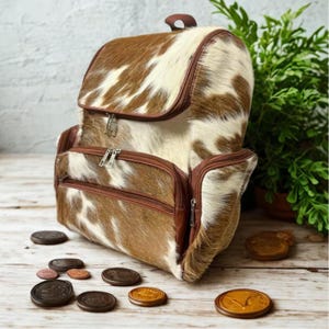Handmade Cowhide Diaper Backpack Western Style Leather Bag