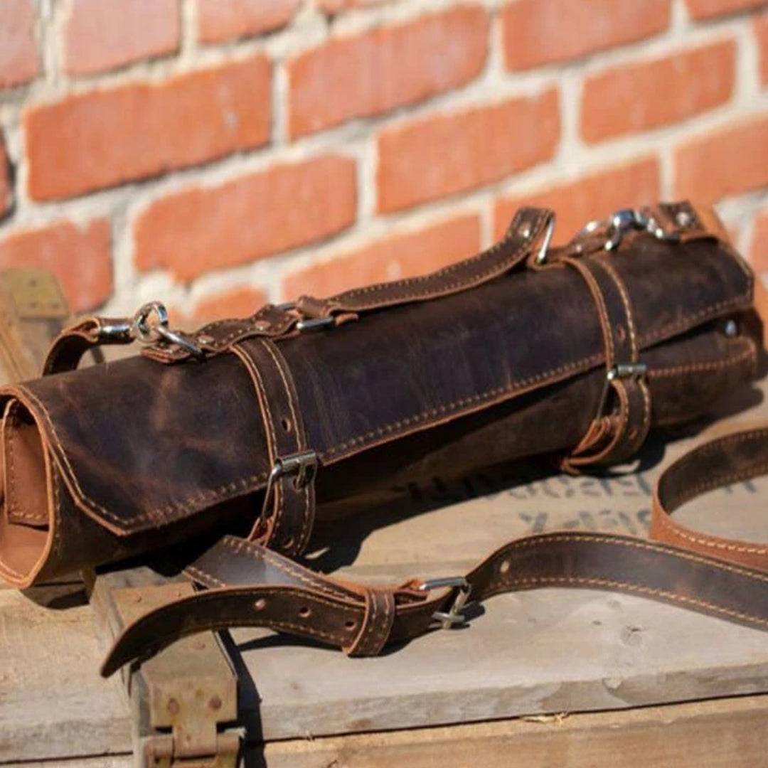 Genuine Leather Custom Knife Roll With Lightweight Structure