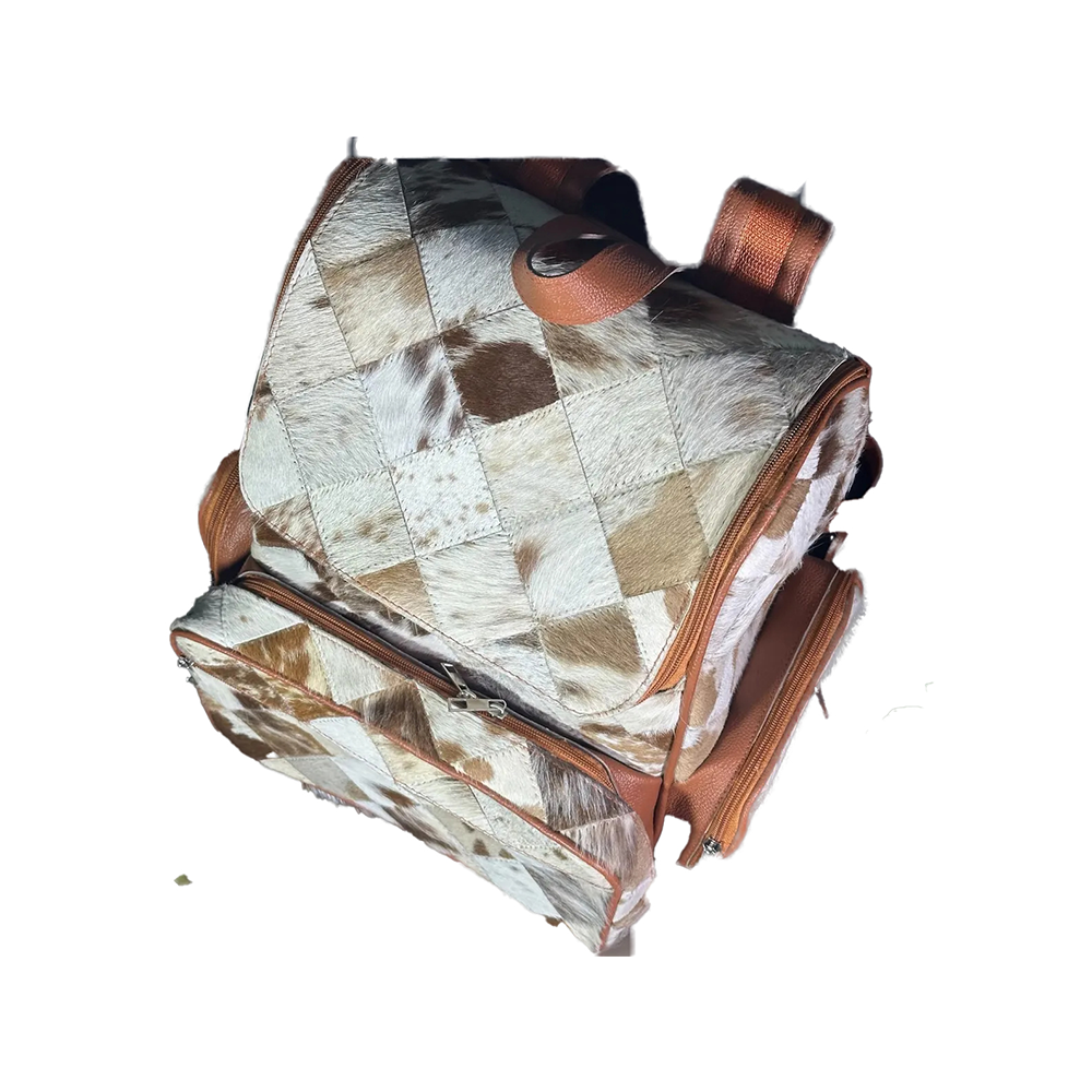 Handmade Cow Hairon Leather Backpack Rustic Western Style Bag