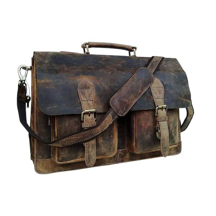BUFFALO LEATHER MESSENGER BAG  15 INCH