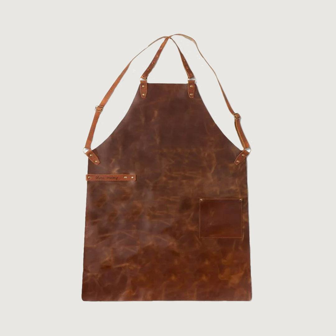 Classic Dark Brown Leather Apron