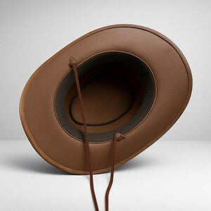 Handmade Cowboy Western Leather Hat Rugged Distressed Brown with Braided Band