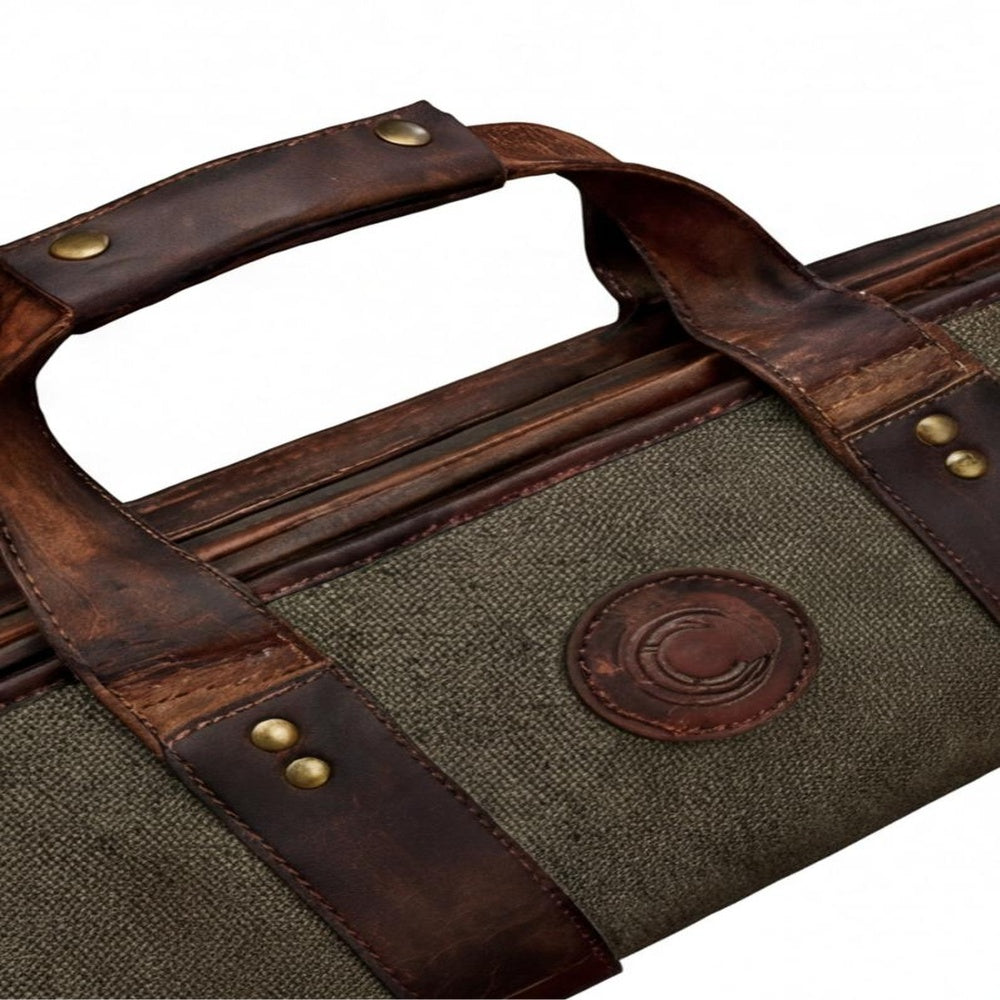 Canvas  Leather Scoped Takedown Rifle Case  Padded Hunting Sleeve