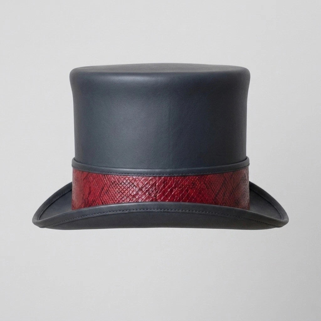Leather Steampunk Top Hat Gothic Victorian Biker Cosplay Costume Mens Hat