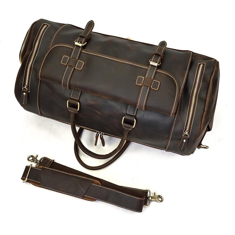 The Weekender  Handmade Leather Duffle Bag brown and dark brown