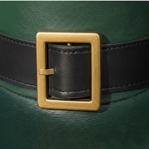 Handmade Unisex Green Leather Top Hat Steampunk Cosplay St Patricks Day