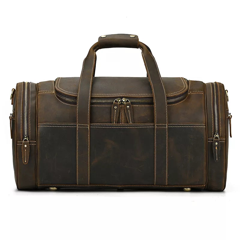 Weekender  Round Vintage Leather Weekender
