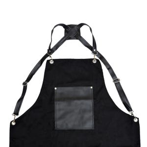 Heavy Duty Work Apron Adjustable Cross Back Multi Tool Pockets