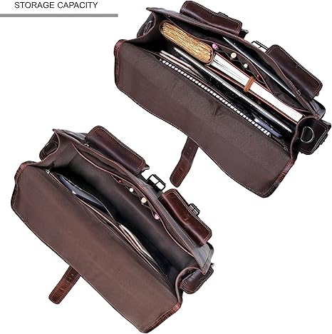 LEATHER MESSENGER LAPTOP BAG  SMALL