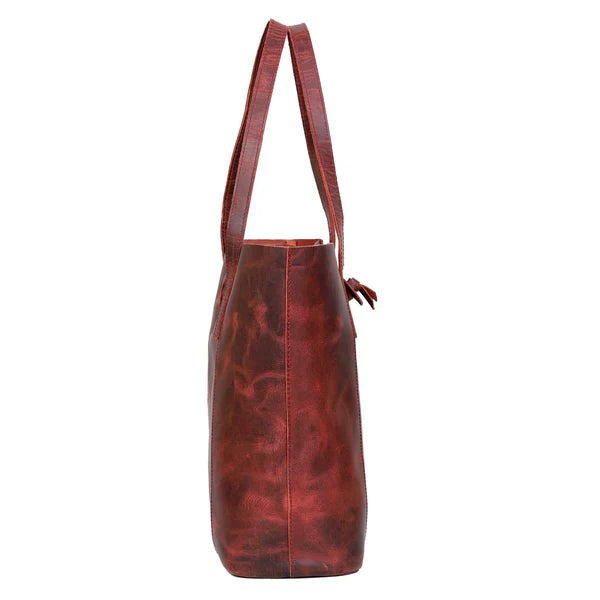 seinna leather tote bag mahroon