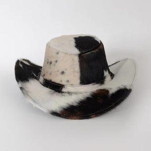 Custom Handmade Western Style Custom Logo Cowhide Leather Cowboy Hats Outdoor Waterproof Fashion Headwear