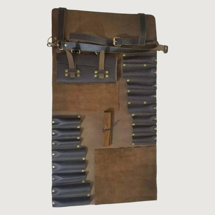Dark Brown Executive Leather Knife Roll