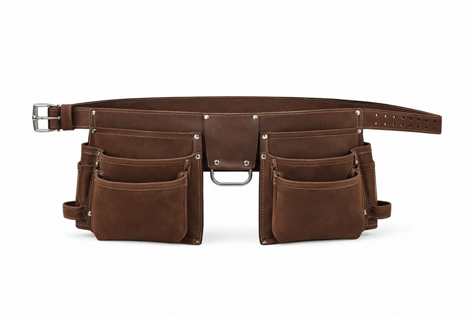 Heavy Duty Leather Tool Organizer Belt for Construction Workers