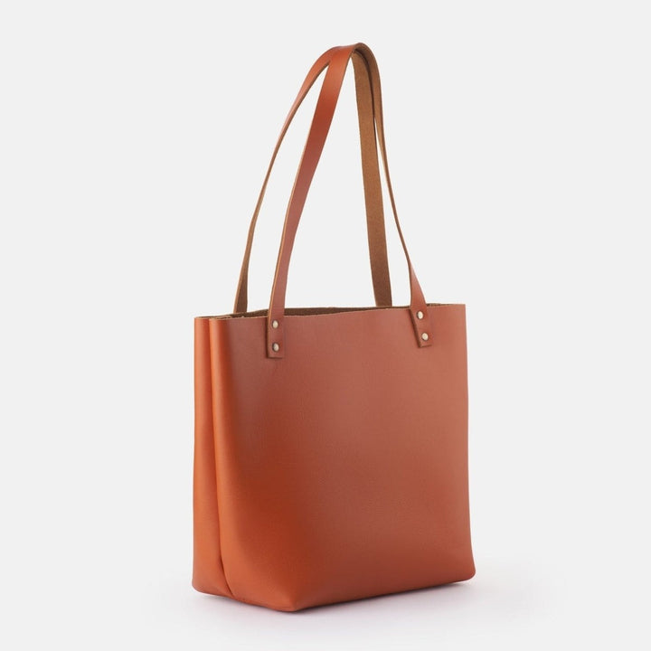 classic leather tote bag - tan