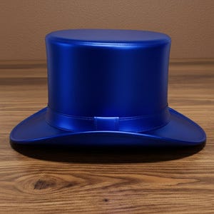 Metallic blue Magicians Leather Top Hat  Handmade Steampunk valentines day Festival Hat