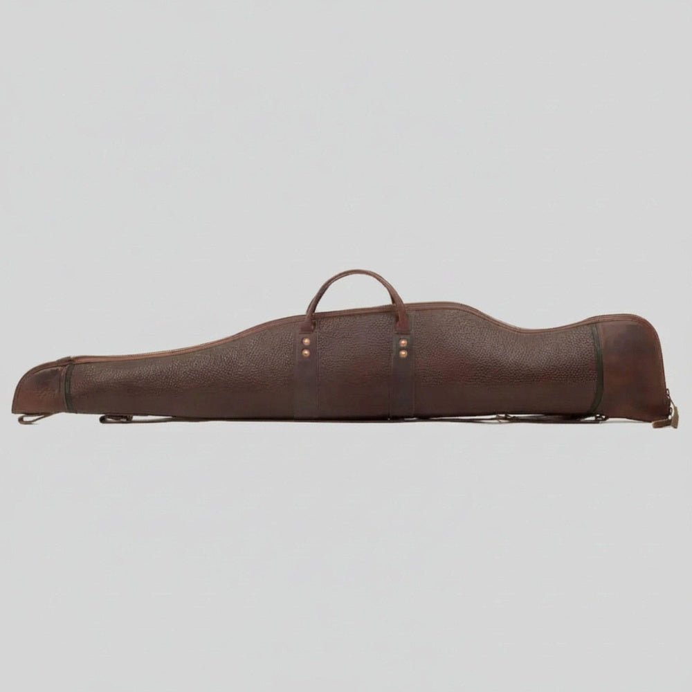 Premium Dark Brown Leather Rifle Case  Heavy Duty Padded Design