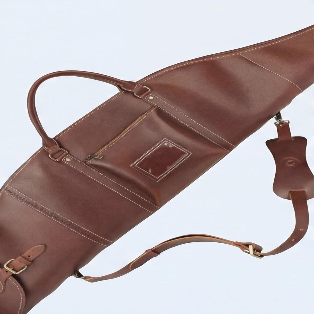 Luxury Full Grain Leather Rifle Case  Soft Padded Hunting Sleeve