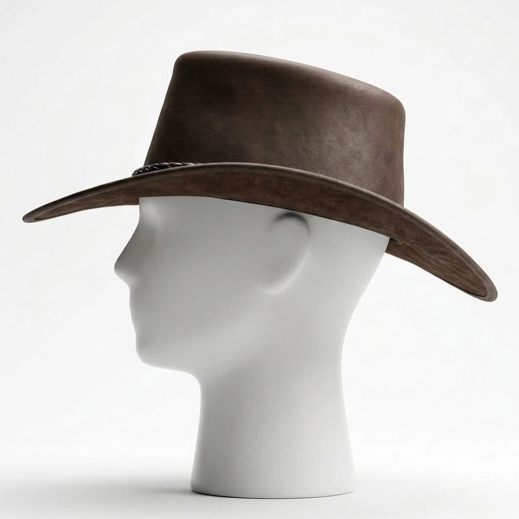 Australian Style Cowboy Hat Genuine Leather Top Quality Western Leather Hat