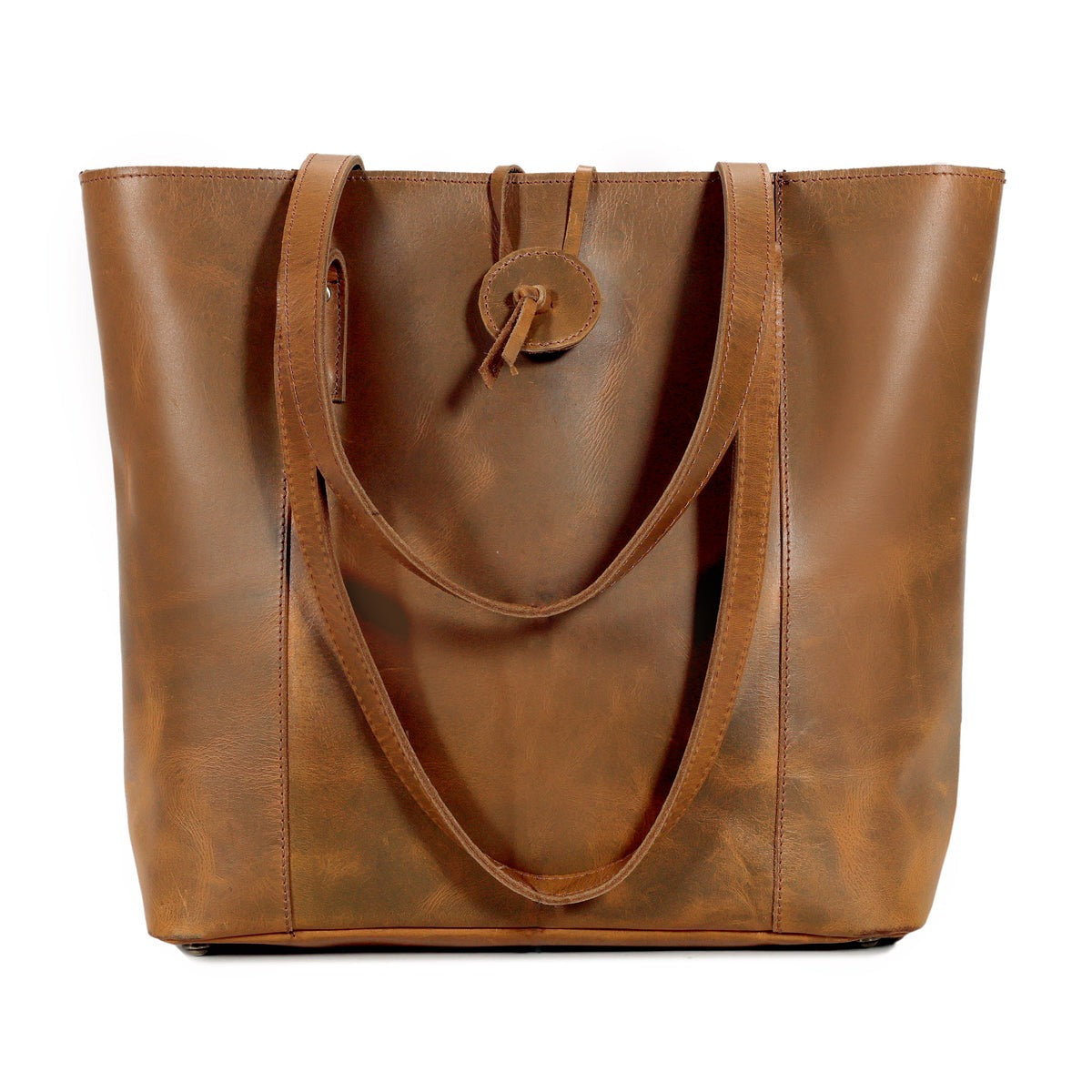savannah almost perfect leather tote bag brown