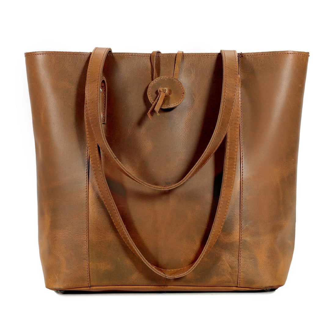 savannah almost perfect leather tote bag brown