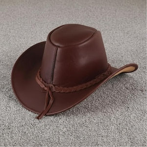 Handmade Cowboy Genuine Leather Hat Unisex Western Outback Style
