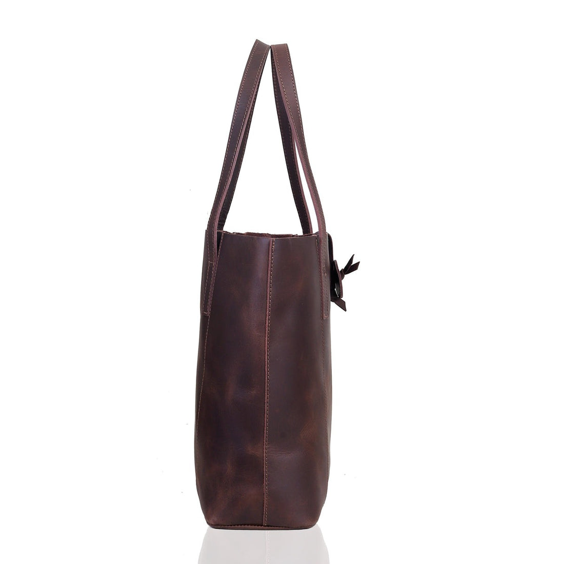 seinna leather tote bag dark brown