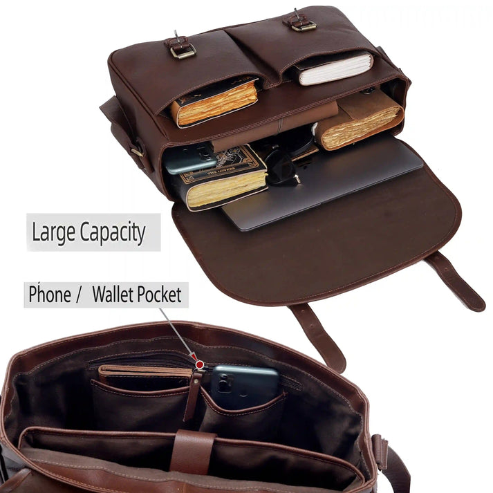 Limited Edition Handcrafted Full Grain Messenger Bag for Laptop  16 inch