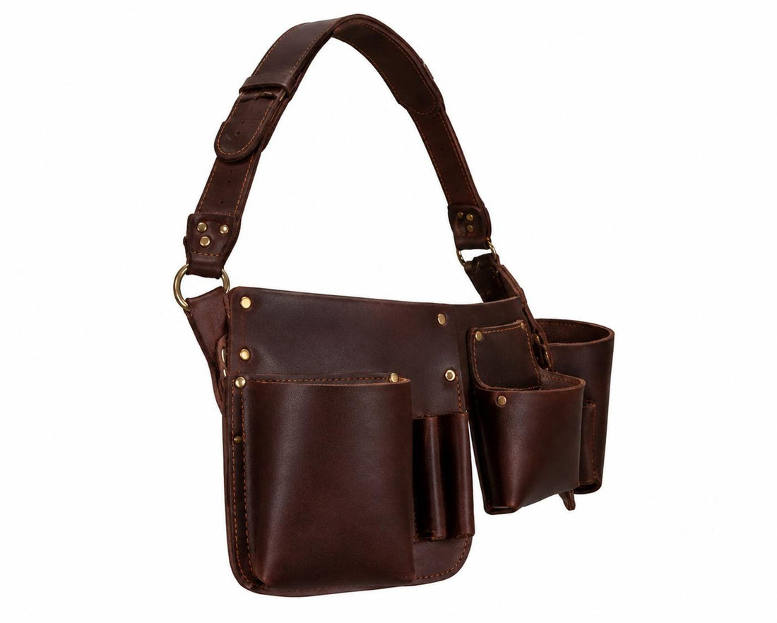 Handmade Leather Gardening Belt Florist Tool Holder Harvest Apron with Pockets