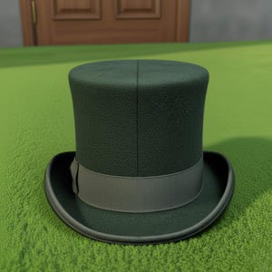 Handmade Wool Felt Top Hat with Feather Victorian Gothic Steampunk Style