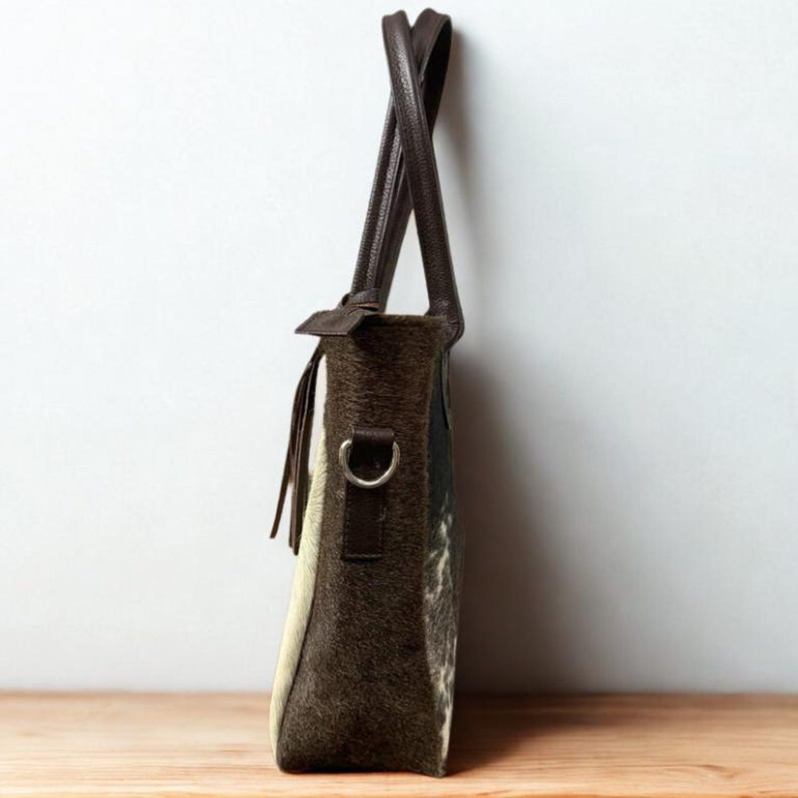 Handmade Cowhide Tote Bag Hair On Leather Western Bag