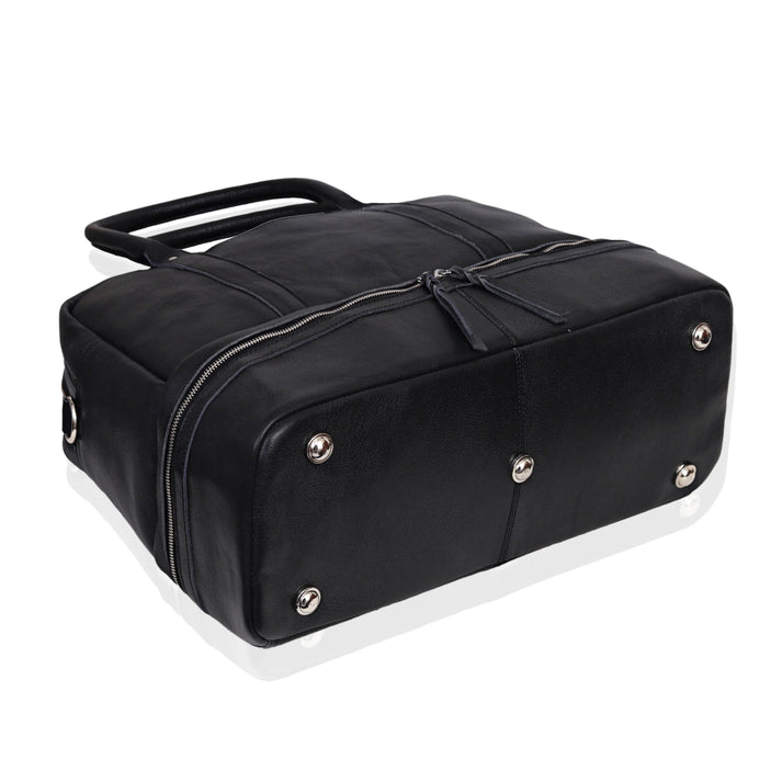 TOTO LEATHER DUFFLE BAG  BLACK