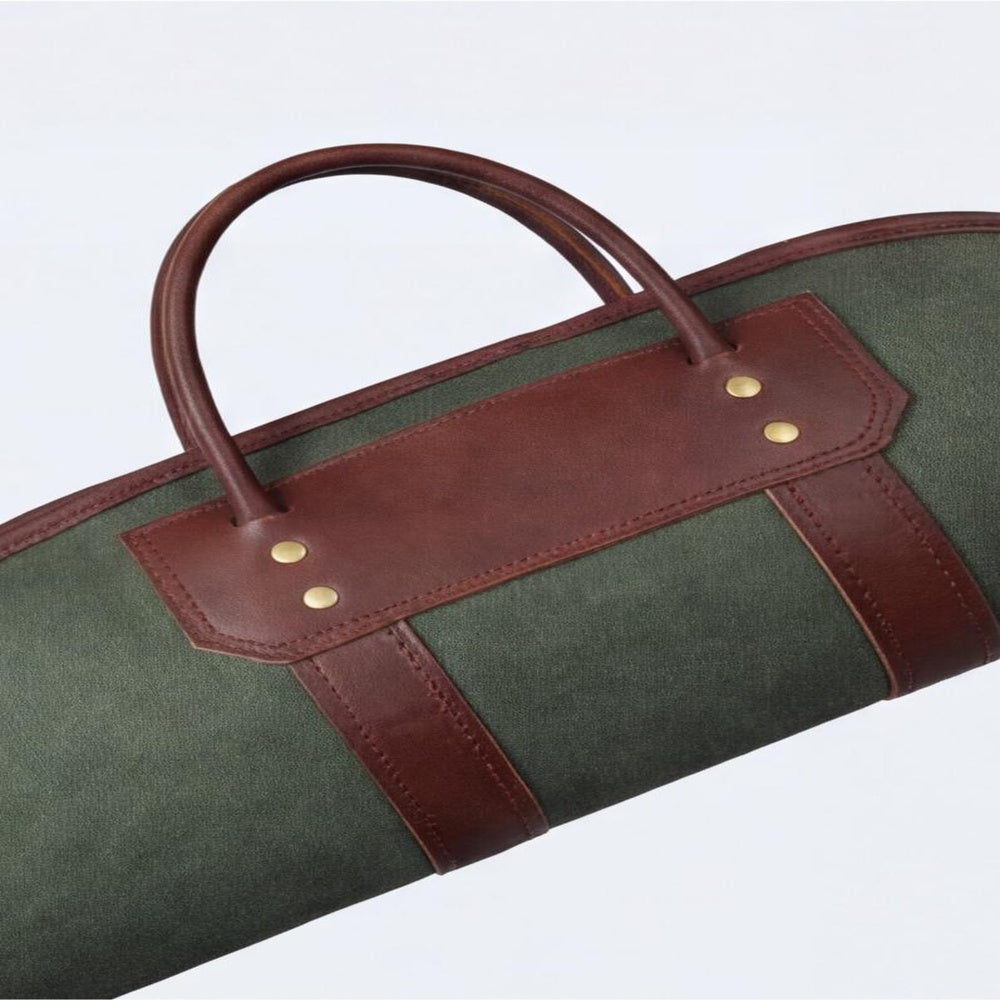 Reinforced Canvas  Leather Rifle Case with Webbing Shoulder Strap