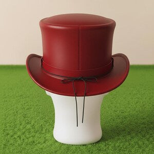 Handcrafted Red Genuine Leather Top Hat Gothic Style steampunk Victorian Festival Hat