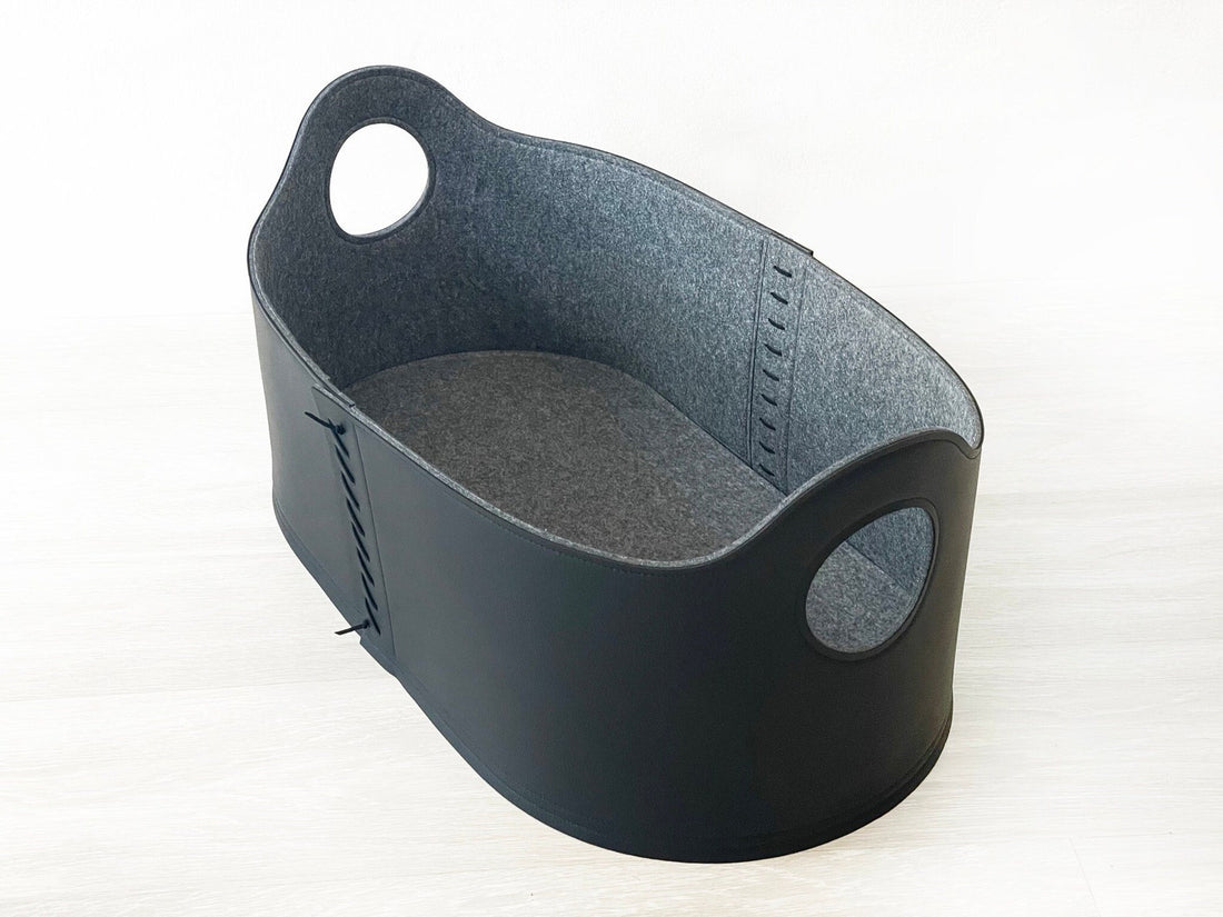 Modern Log Basket for Fireplace Firewood Basket Strong Storage Basket