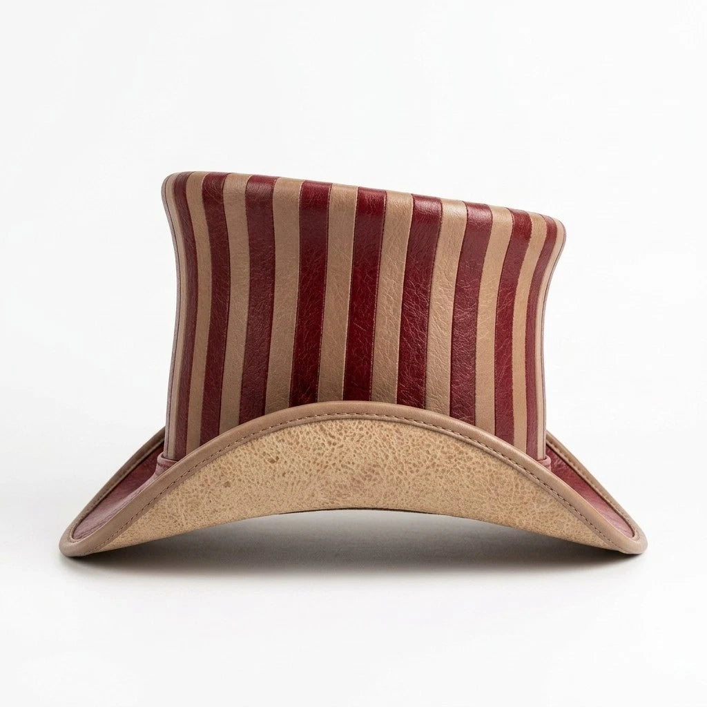NEWHYPEINTERNATIONAL Victorian Steampunk Burgundy Stripe Top Hat Costume Hat