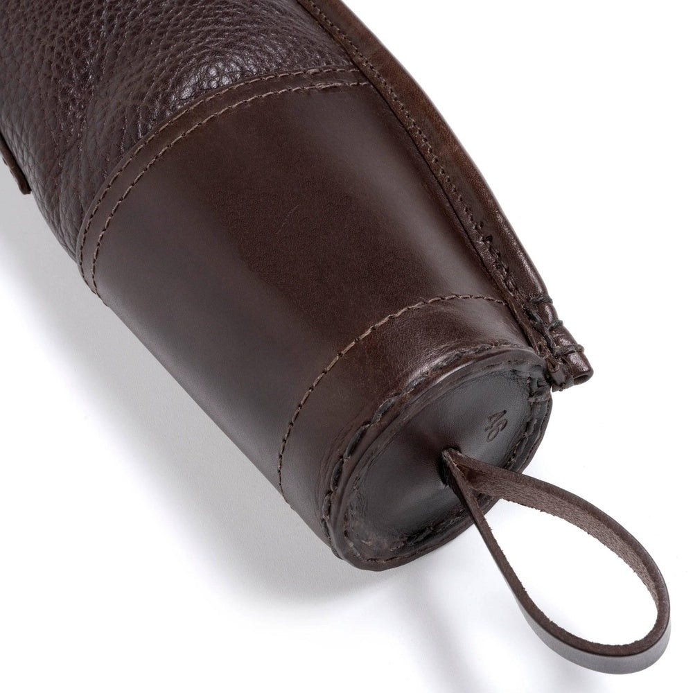 Dark Brown Leather Hunting Shotgun Case  Padded Sleeve