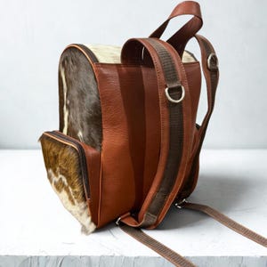 Real Cowhide Diaper Backpack, Western Hair on Hide Travel Bag Baby Bag Gift for Mom