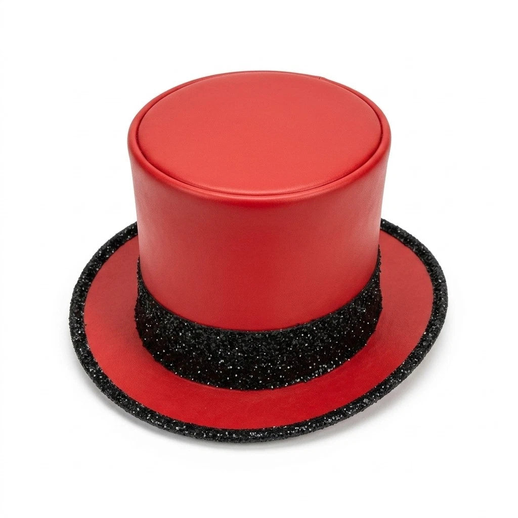 NEWHYPEINTERNATIONAL Red Black Top Hat Magician Circus Gothic Stage Costume