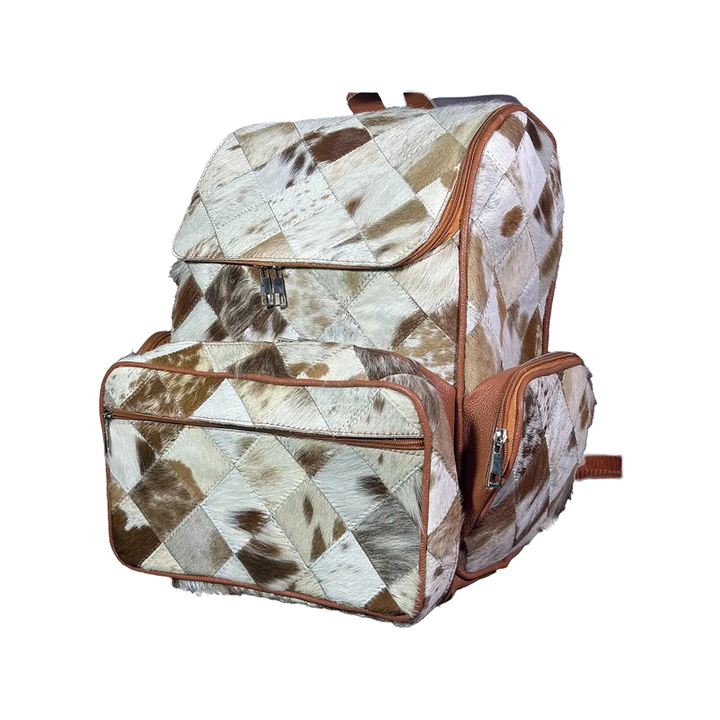 Handmade Cow Hairon Leather Backpack Rustic Western Style Bag