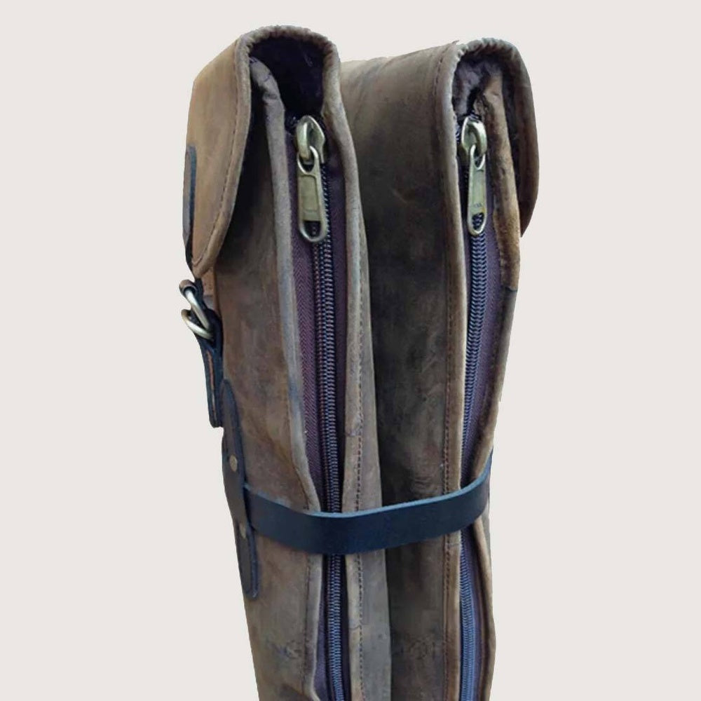 Vintage Distressed Leather Shotgun Slip Case  Padded Design